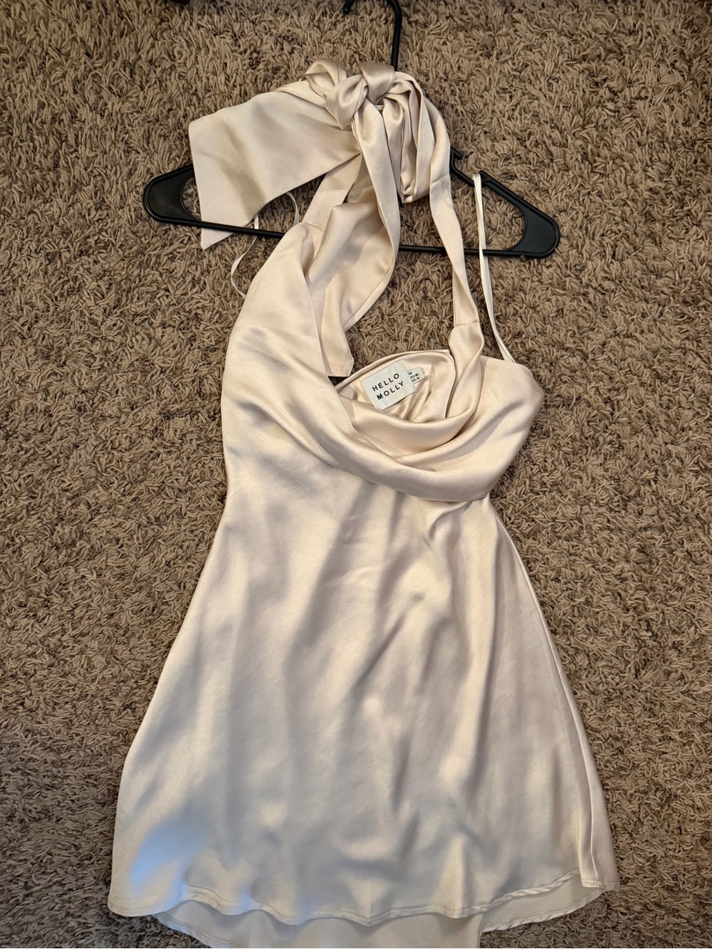 Hello Molly Champagne satin dress